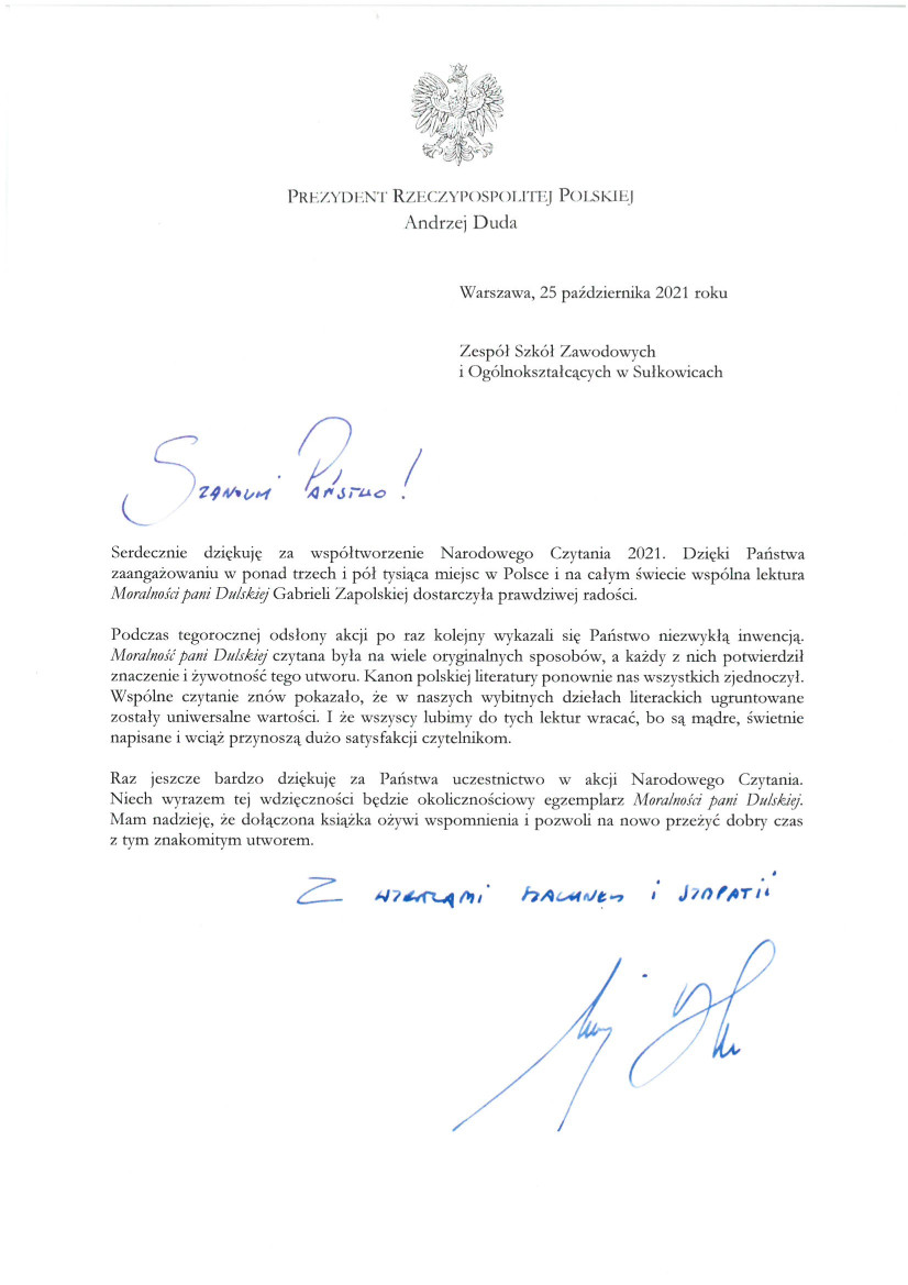 skan listu prezydenta 1